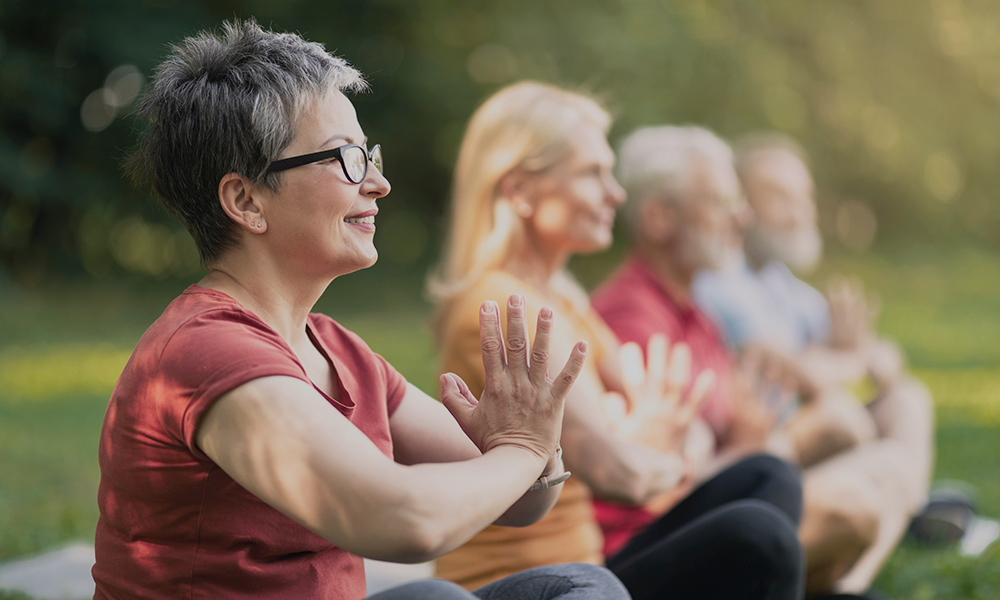 Health and well-being through yoga or meditation
