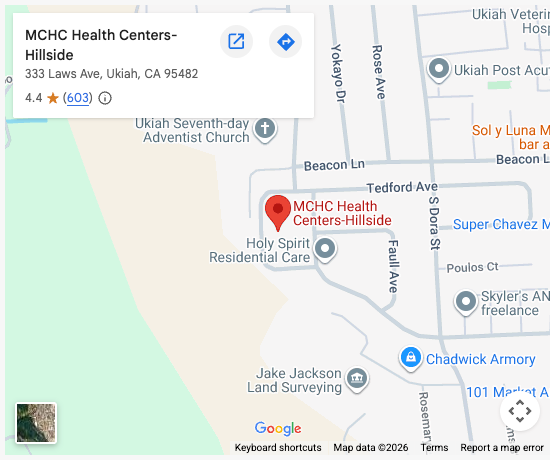 mchc-location-hillside-ukiah Map Image - MCHC Location Hillside In Ukiah
