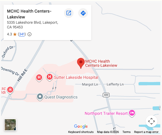 Map Image - MCHC Location Lakeport Lakeview
